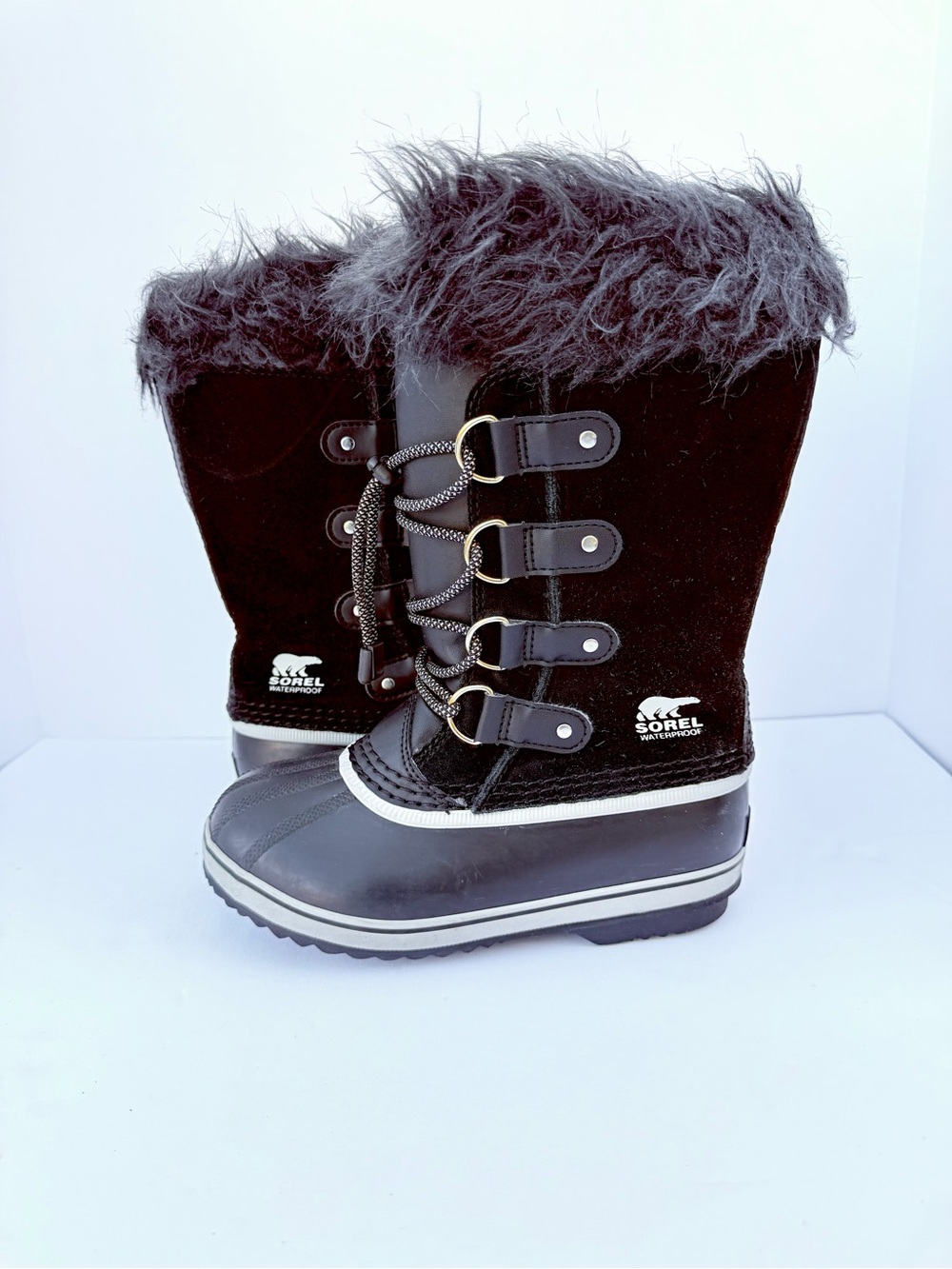 Sorel Kids Joan of Arctic Black Waterproof Winter Snow Boots